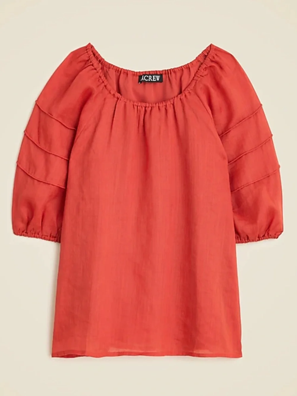 J. Crew Puff Sleeve Top In Ramie